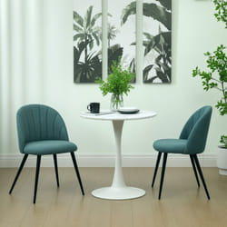HOMCOM Set of 2 Dining Chairs with Shell Backrest and Padded Seat - Not Specified
