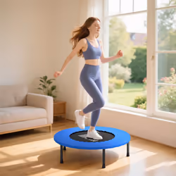 HOMCOM 81cm Fitness Trampoline Exercise, Max Load 100 KG, Blue Black
