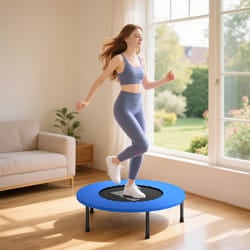 HOMCOM 81cm Fitness Trampoline Exercise, Max Load 100 KG, Blue Black