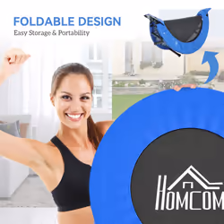 HOMCOM 81cm Fitness Trampoline Exercise, Max Load 100 KG, Blue Black - Additional view 4