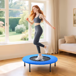HOMCOM 81cm Fitness Trampoline Exercise, Max Load 100 KG, Blue Black - Additional view 5