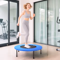 HOMCOM 81cm Fitness Trampoline Exercise, Max Load 100 KG, Blue Black - Additional view 6