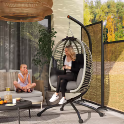 Outsunny Hanging Swing Chair w/ Thick Cushion, Hanging Chair, Dark Grey