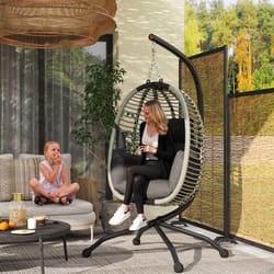 Outsunny Hanging Swing Chair w/ Thick Cushion, Hanging Chair, Dark Grey