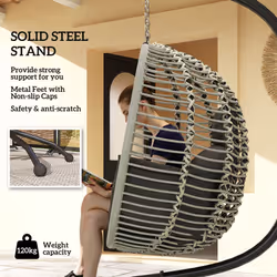 Outsunny Hanging Swing Chair w/ Thick Cushion, Hanging Chair, Dark Grey