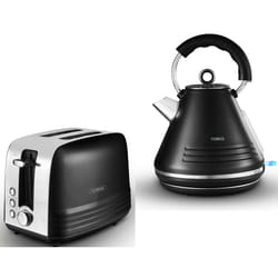 Tower Ash Black 1.7L 3KW Pyramid Kettle & 2 Slice Toaster Set