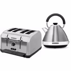Morphy Richards Venture Brushed Steel Kettle & 4 Slice Toaster Set