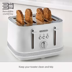 Morphy Richards Illumination White 1.7L Kettle & 4 Slice Toaster Set