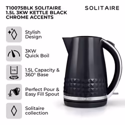Tower Solitaire Black Kettle 2 Slice Toaster & Digital Microwave  Set
