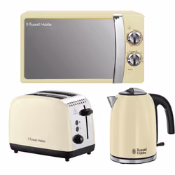 Russell Hobbs Colours Plus Cream Kettle 2 Slice Toaster & Microwave
