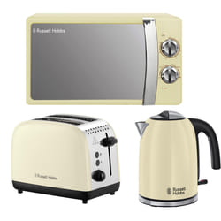 Russell Hobbs Colours Plus Cream Kettle 2 Slice Toaster & Microwave