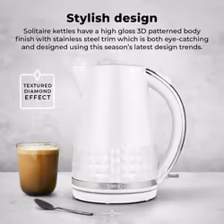 Tower Solitaire White Kettle Toaster T24042WHT Microwave Canisters Set