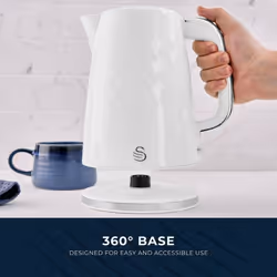 Swan Windsor White 1.7L 3KW Kettle & 2 Slice Toaster Matching Set