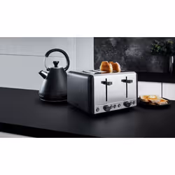 Tower Sera Black Pyramid Kettle 4 Slice Toaster & Canisters Set