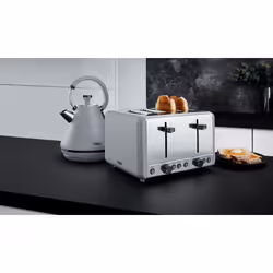 Tower Sera Grey Pyramid Kettle 4 Slice Toaster Breadbin & Canisters