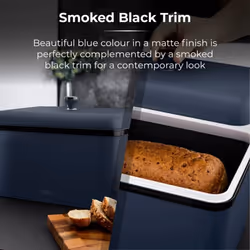 Tower Sera Midnight Blue Kettle Toaster Bread Bin & Canisters Set