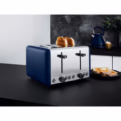 Tower Sera Midnight Blue Kettle 4 Slice Toaster & Bread Bin Set