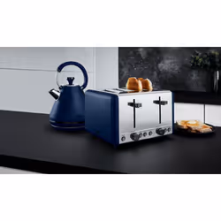 Tower Sera Midnight Blue Kettle 4 Slice Toaster & Canisters
