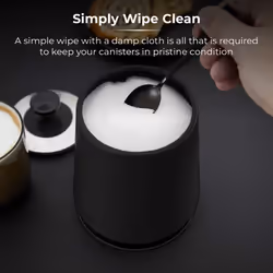 Tower Sera Black Breadbin & Set of 3 Canisters Kitchen Storage Set
