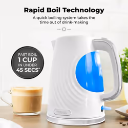 Tower Sonar White Kettle & 2 Slice Toaster with Chrome Accents