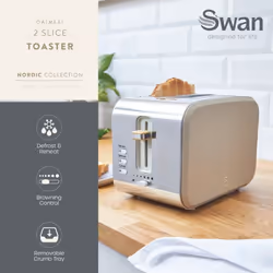 Swan Nordic Oatmeal Kettle & 2 Slice Toaster Matching Set