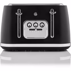 Swan Serenity Black Kettle 4 Slice Toaster & Set of 3 Canisters Set