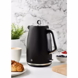 Swan Serenity Black Kettle Toaster 700W Microwave Bread Bin Canisters