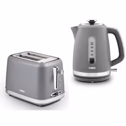 Tower Odyssey Grey Kettle & Toaster Matching Set Grey/Chrome Accents