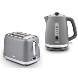 Tower Odyssey Grey Kettle & Toaster Matching Set Grey/Chrome Accents
