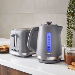 Tower Odyssey Grey Kettle & Toaster Matching Set Grey/Chrome Accents