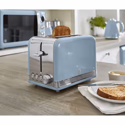SWAN Retro Blue Jug Kettle Toaster Microwave Bread Bin & Canisters