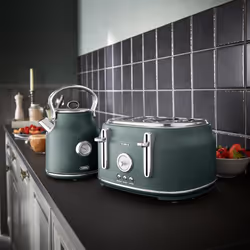 Tower Renaissance Forest Green Kettle 4 Slice Toaster & Canisters Set