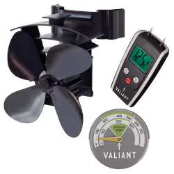 Valiant Stove Fan for Flue Pipes, Thermometer and Moisture Meter