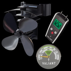 Valiant Stove Fan for Flue Pipes, Thermometer and Moisture Meter