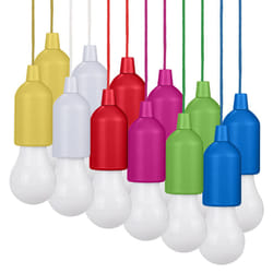 Valiant Hanging Pull String Lights Portable Battery Powered 12 Pack