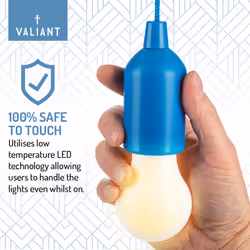 Valiant Hanging Lights LED (12 Pk), 36 x AAA Batteries + Charger