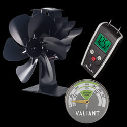 6 Blade Stove Fan, Magnetic Thermometer and Moisture Meter
