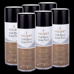 Valiant Matte Black Spray Paint - 6 PACK