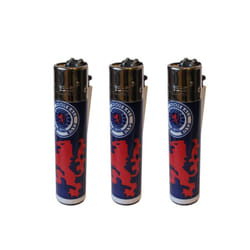 Clipper Glasgow Rangers Football Club Refillable Gas Lighters x 3