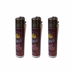 Clipper West Ham United Football Club Refillable Gas Lighters x 3