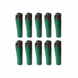Clipper Classic Large Reusable Lighter 10 Pack (Green)