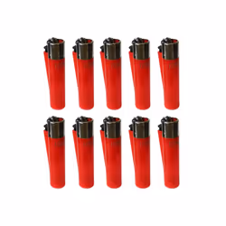 Clipper Classic Large Reusable Lighter 10 Pack (Red)