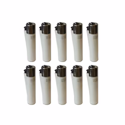 Clipper Classic Large Reusable Lighter 10 Pack (White)