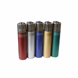 Clipper Refillable Gas Lighters 5 x Metallic Colours