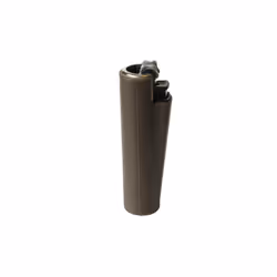 Clipper Refillable Pocket Lighter Soft Touch Rubber Brown