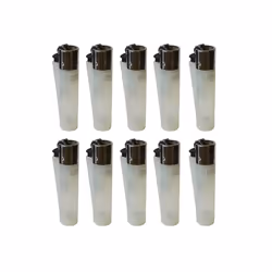 Clipper Classic Large Reusable Lighter 10 Pack (Translucent White)