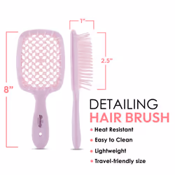 Detangling Brush for All Wet or Dry Hair Types - Pain-Free Brushing, Vented Hair Brush - Lightweight Handle with Extreme Flex to Contour to Scalp Amet