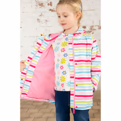 Olivia Kids Lightweight Waterproof Jacket - 5-6 Yrs, Multi Stripe