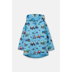 Ethan Kids Waterproof Jacket - 5-6 Yrs, Blue Tractor Print