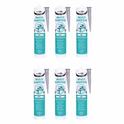 Bond It Multi-Mate GP Multi Purpose Silicone Sealant EU3 Grey  BDMGR (Pack of 6)